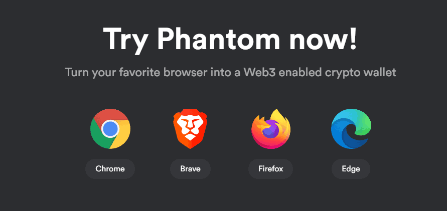 Phantom browser extension options