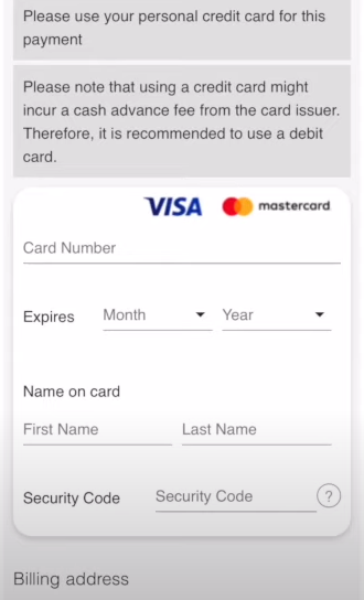Card payment on My Ether Wallet